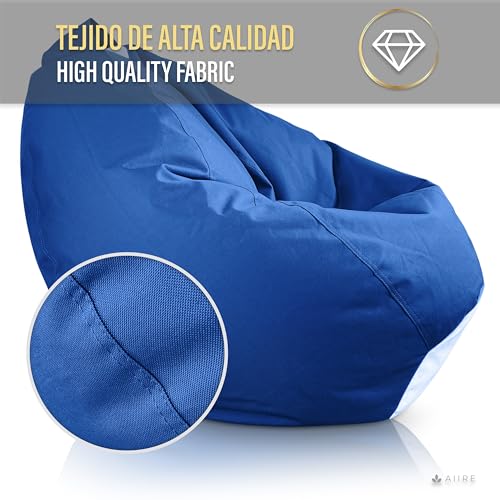 Aiire Modern Outdoor Bean Bag – Giant Pear Bean Bag XXL without Filling Included for Terrace or Garden – Bean Bag Chair Living Room or Youth Room Decoration – Gamer Blue