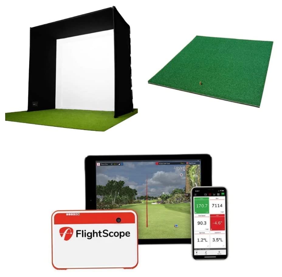 GolfBaysUK FLIGHTSCOPE MEVO PLUS HOME GOLF SIMULATOR BUNDLE
