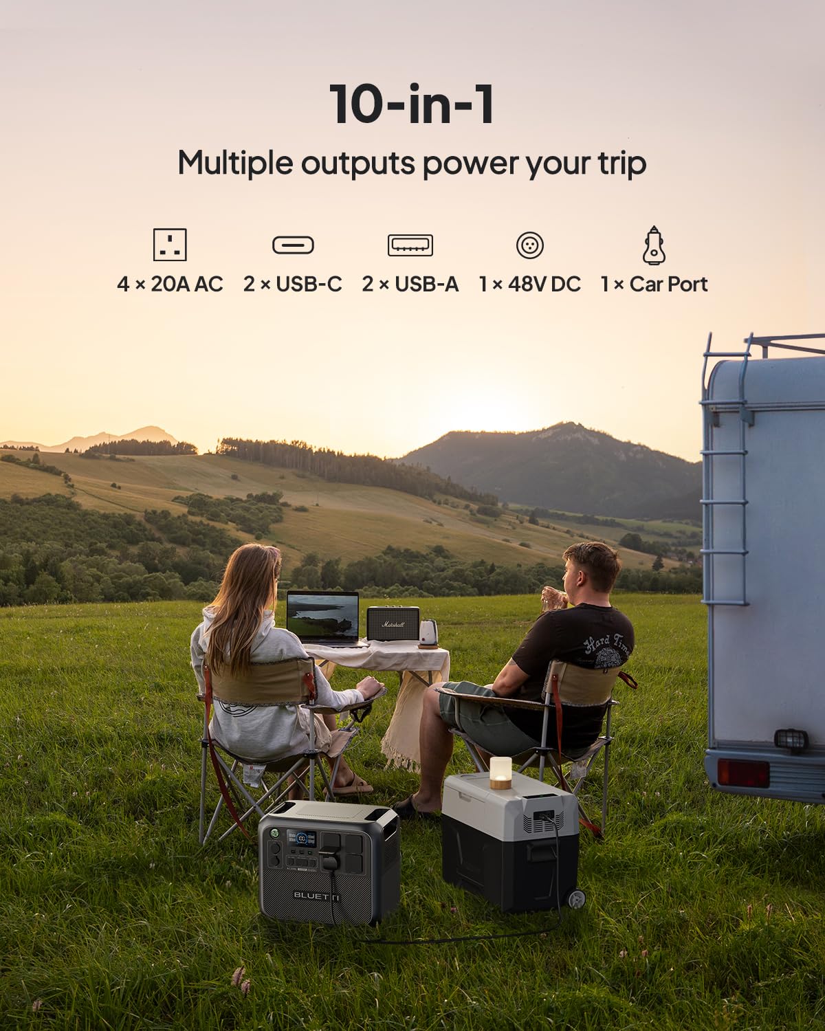 BLUETTI Portable Power Station AC200L, 2048Wh LiFePO4 Battery Backup, Expandable to 8192Wh w/ 4 2400W AC Outlets (3600W Power Lifting), Solar Generator for Camping, Home Use, Emergency