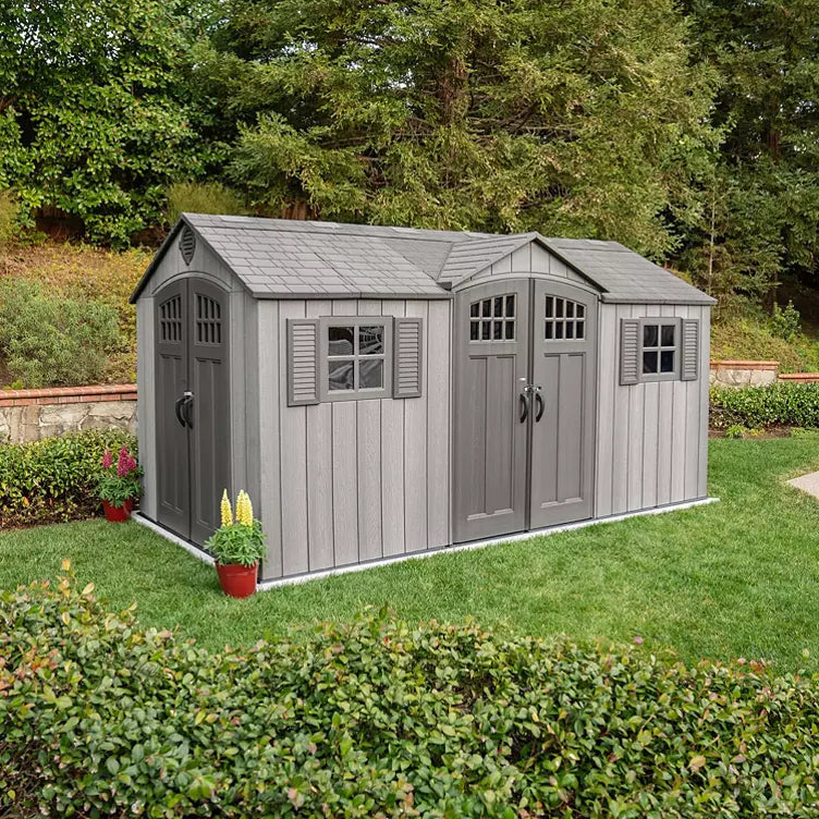 Lifetime 15' x 8' Rough Cut Dual-Entry Outdoor Storage Shed