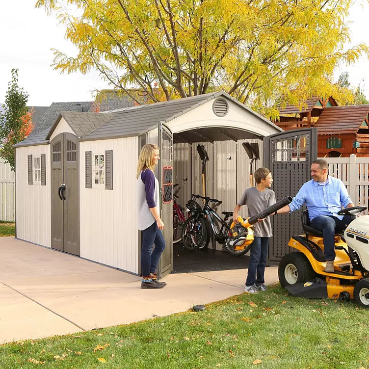 Lifetime 20′ x 8′ Outdoor Storage Shed Building Brown