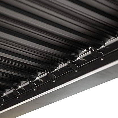 Primrose Deluxe Modern Patio Veranda Pergola Carport Black Charcoal with Louvered Shutter Roof 3m x 4m