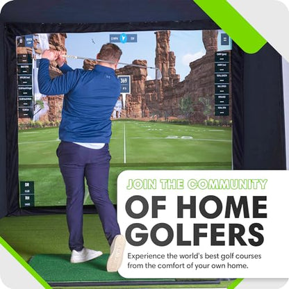 GolfBays SIMBOX Golf Simulator Enclosure – Premium Golf at Home Practice, Easy Setup, Various Sizes, Fabric with Durable Frame & Impact Screen