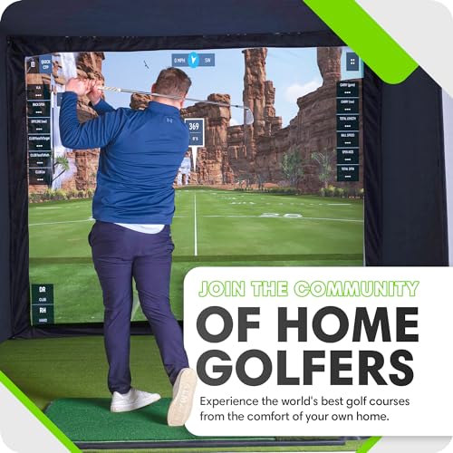 GolfBays SIMBOX Golf Simulator Enclosure – Premium Golf at Home Practice, Easy Setup, Various Sizes, Fabric with Durable Frame & Impact Screen