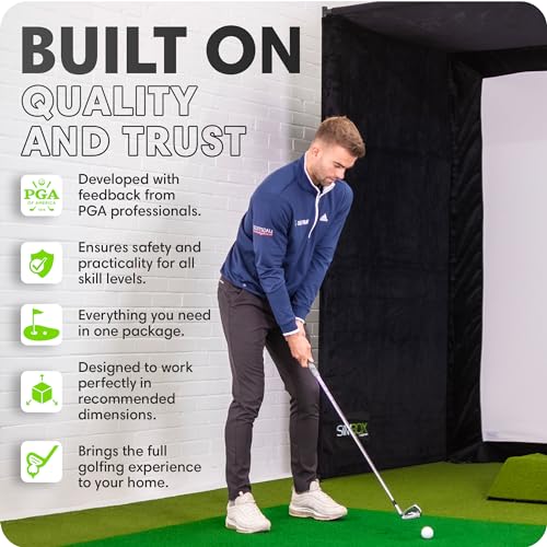 GolfBays SIMBOX Golf Simulator Enclosure – Premium Golf at Home Practice, Easy Setup, Various Sizes, Fabric with Durable Frame & Impact Screen