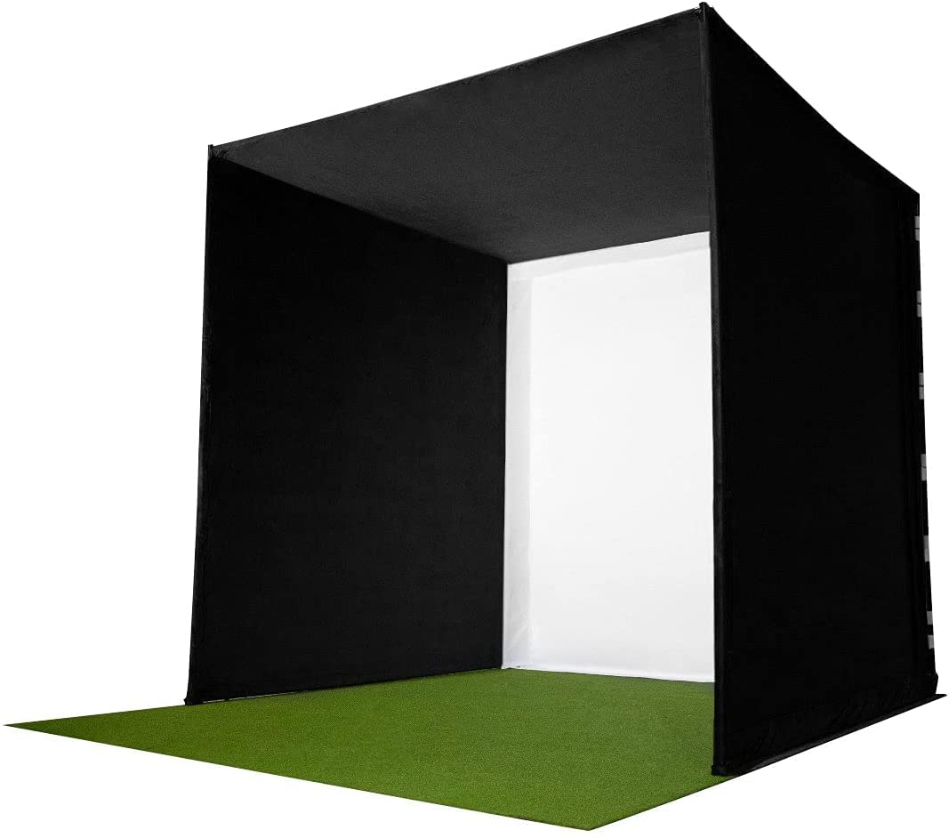 GolfBaysUK Optishot 2 Golf Simulator Bundle – You Get Deep Golf Enclosure, 1.5M X 1.5M Golf Mat, Optishot2 Golf Simulator - For Home - Train from Home Package