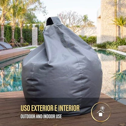 Aiire Modern Outdoor Bean Bag – Giant Pear Bean Bag XXL without Filling Included for Terrace or Garden – Bean Bag Chair Living Room or Youth Room Decoration – Gamer Blue