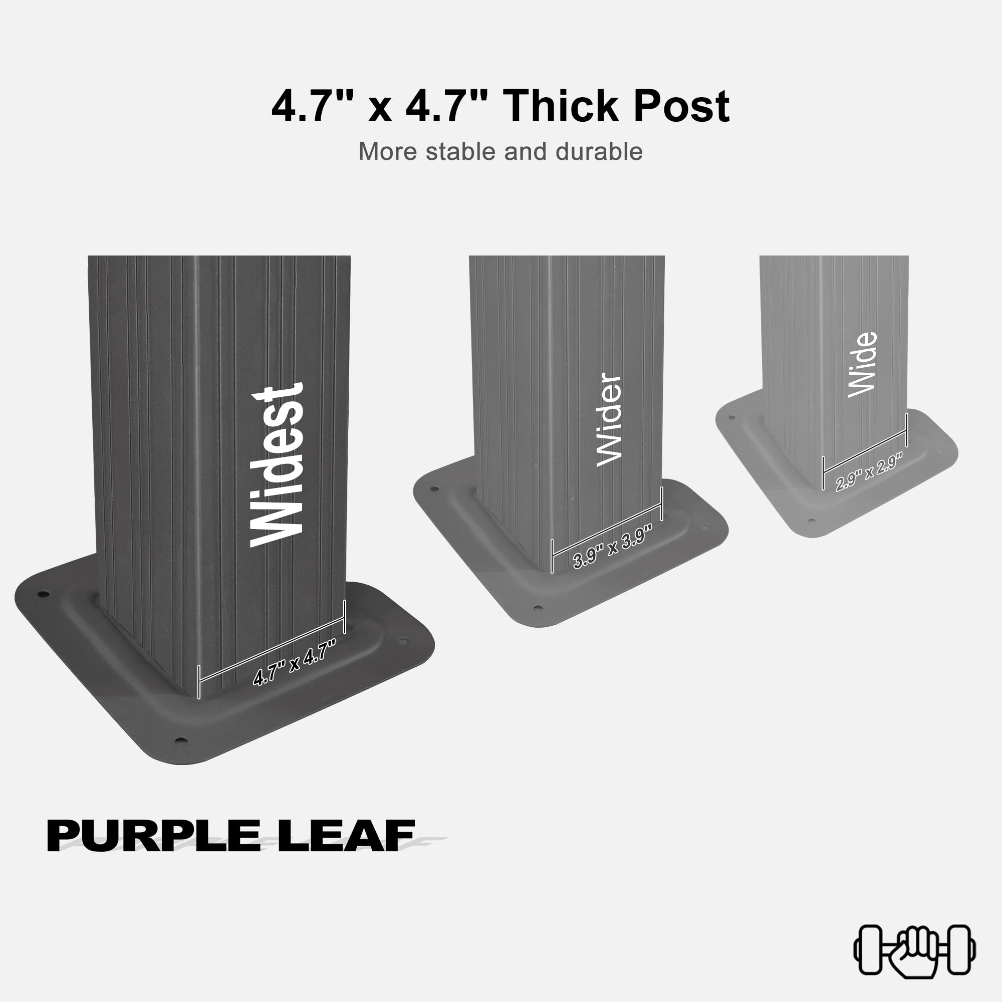 PURPLE LEAF Heavy Duty Garden Gazebo 3.65 x 4.85 m with Galvanised Steel Double Roof, Waterproof Metal Hardtop Gazebo with Side Curtain and Zipped Netting for All Weathers, Outdoor and Patio, Grey