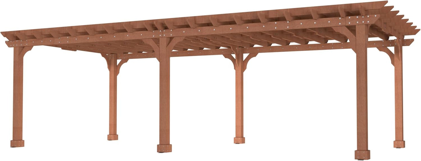 MUPATER 12x24 FT Cedar Wood Pergola, All Cedar Pergola Kit with Stakes, Heavy Duty Outdoor Shade Structure, Snow & Wind Resistant for Backyard, Deck, Patio, Lawn