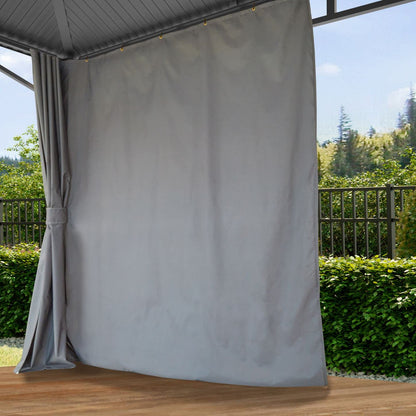 TOOLPORT Garden gazebo 3x4 m hardtop steel roof, 4 side panels in grey, poles 9x9cm