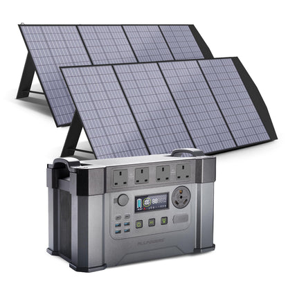 ALLPOWERS MPPT Solar Generator S2000 Pro, 2400W 1500wh Portable Power Station with 2 * 200W Folable Solar Panels Included, Solar Mobile Battery Pack for Outdoor RV Camping Home Emergency Travel