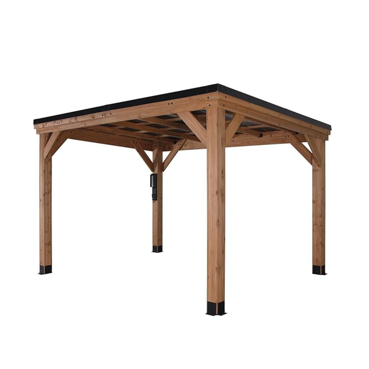 Backyard Discovery Arcadia 12ft x 9.5ft Cedar Gazebo Slope Roof with PowerPort Backyard Discovery Arcadia 12ft x 9.5ft Cedar Gazebo Slope Roof with PowerPort